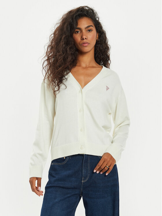 Guess Jeans Guess Jeans Kardigán W4BR16 Z3HO2 Ekru Regular Fit