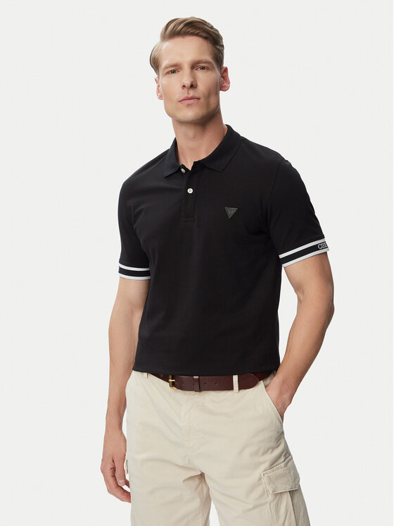 Guess Tricou polo M6GP60 K3076 Negru Regular Fit