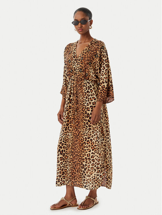 LOLA CASADEMUNT LOLA CASADEMUNT Poletna obleka LS2616021 Rjava Relaxed Fit