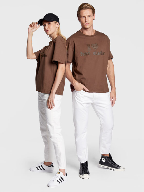 T-shirt Unisex Hot Dads Marrone Regular Fit