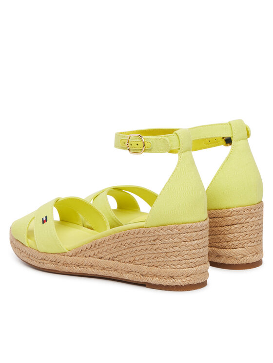 Tommy Hilfiger Tommy Hilfiger Espadrilės Hemp Crossover Strap Wedge Espadrilles FW0FW09332 Žalia