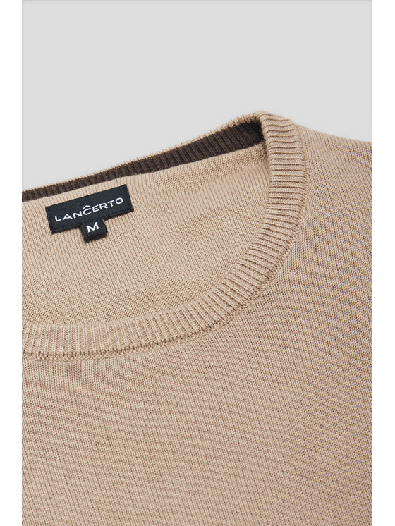 Lancerto Lancerto Sweter Simen SW073224000054 Beżowy Regular Fit