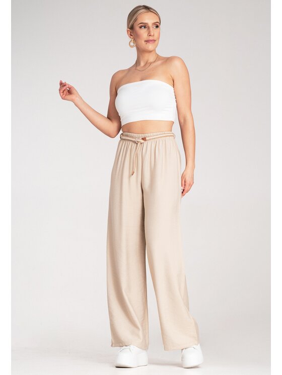 FIGL FIGL Bavlnené nohavice M1149 Béžová Comfort Fit