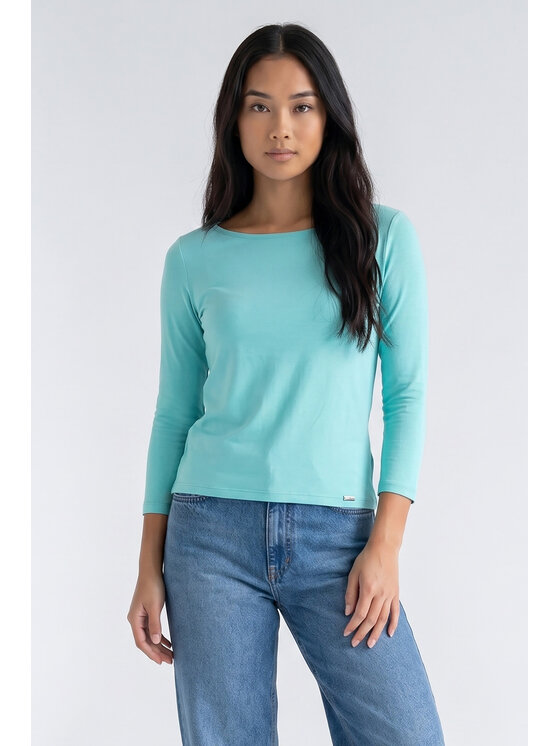 FIGL FIGL Bluzka M1371 Zielony Regular Fit