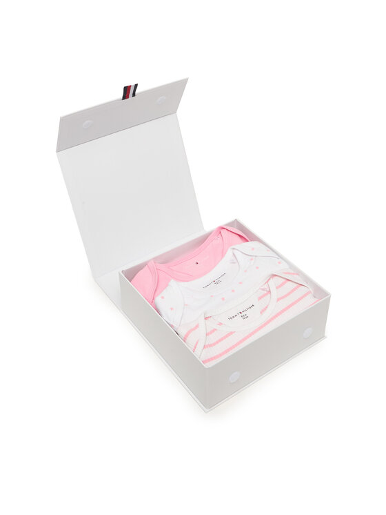 Tommy Hilfiger Tommy Hilfiger Komplet body dziecięcych 3 Pack Seasonal Body Ls Giftbox KN0KN02254 Różowy jasny