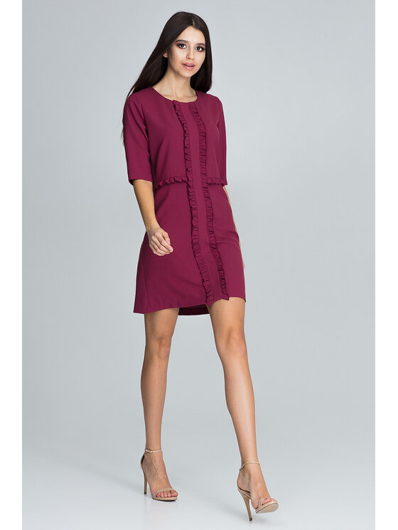 FIGL FIGL Šaty M618 Bordová Regular Fit