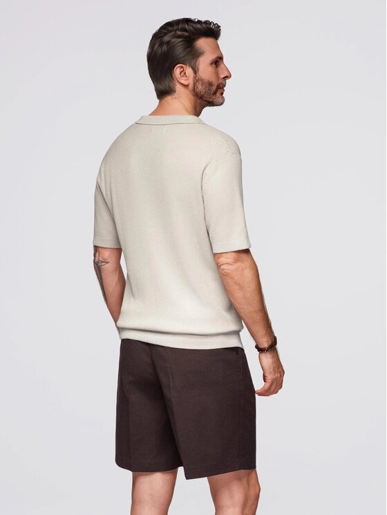 Ombre Ombre Polo OM-POSS-0160 Szary Regular Fit