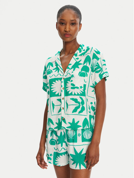 Banana Moon Banana Moon Cămașă Taylor Shellpat MHW67 Verde Loose Fit