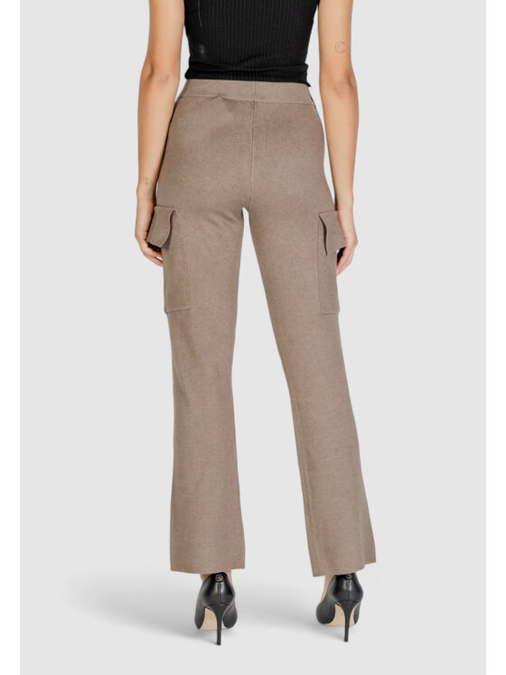 Vila Vila Pantaloni da donna VICASSIE CARGO KNIT PANTS Beige Cargo Fit