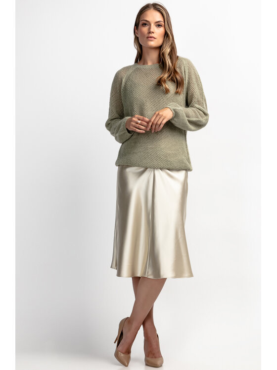 Fobya Fobya Sweter F1881 Zielony Basic Fit