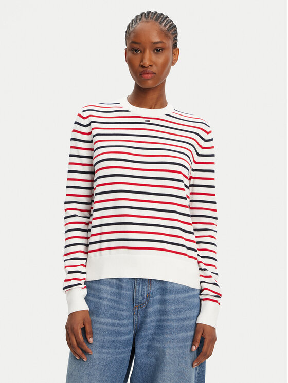 Tommy Jeans Tommy Jeans Sveter Essential DW0DW20159 Farebná Regular Fit