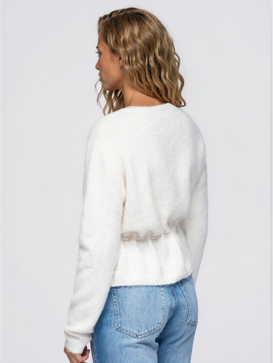 Ombre Ombre Kardigan OW-SW-E0068 Beżowy jasny Regular Fit
