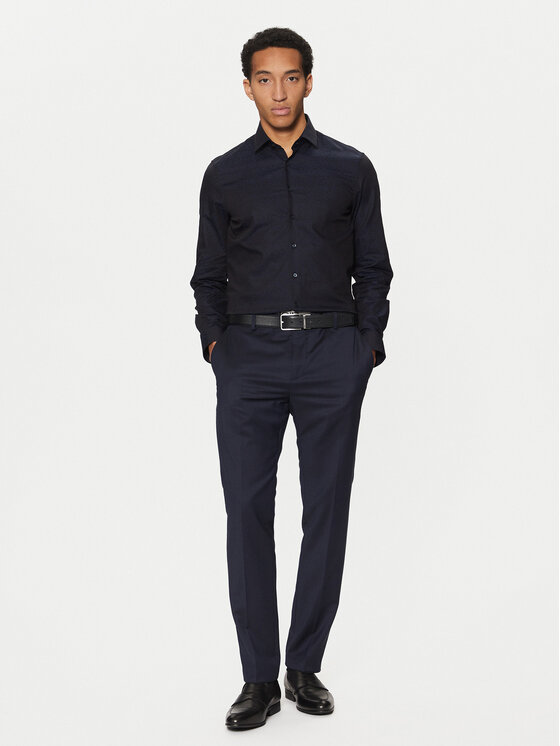 Calvin Klein Calvin Klein Koszula K10K113840 Granatowy Slim Fit