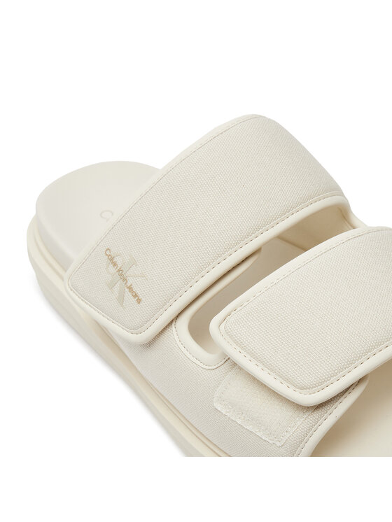 Calvin Klein Jeans Calvin Klein Jeans Şlapi Double Bar Sandal Mtl YM0YM01020 Écru