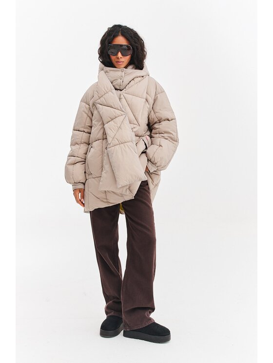 NAOKO NAOKO Kurtka zimowa Vanilla Sand Beżowy Oversize