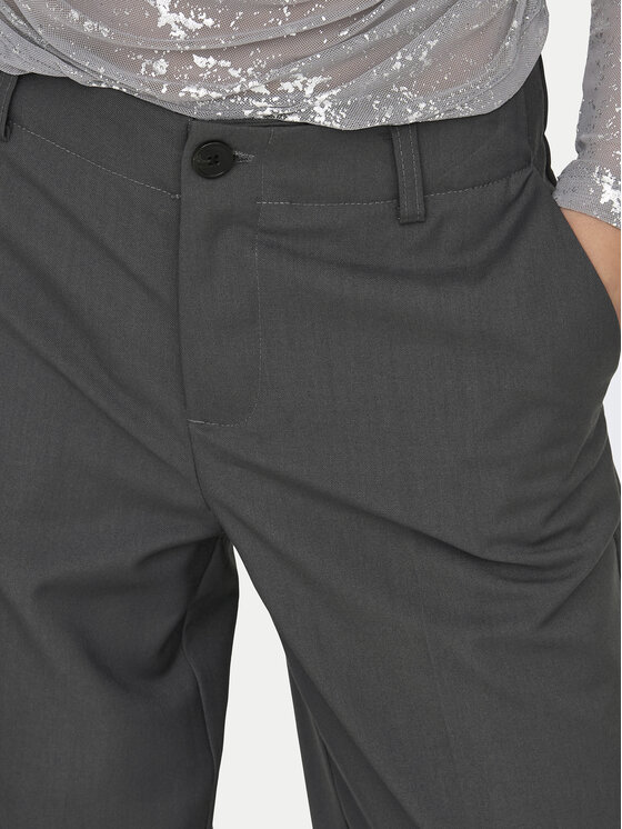 ONLY ONLY Kalhoty z materiálu Lalana 15334247 Šedá Wide Leg