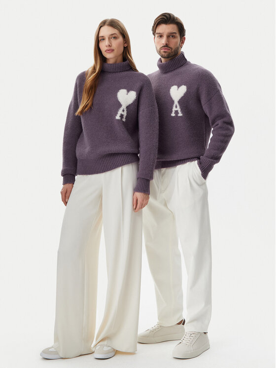 AMI PARIS AMI PARIS Golf UKS425.KN0032 Fioletowy Relaxed Fit