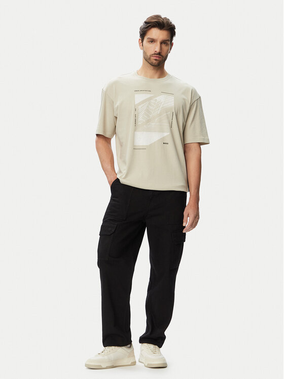 HUGO HUGO T-shirt Te Journey 50566607 Beige Relaxed Fit