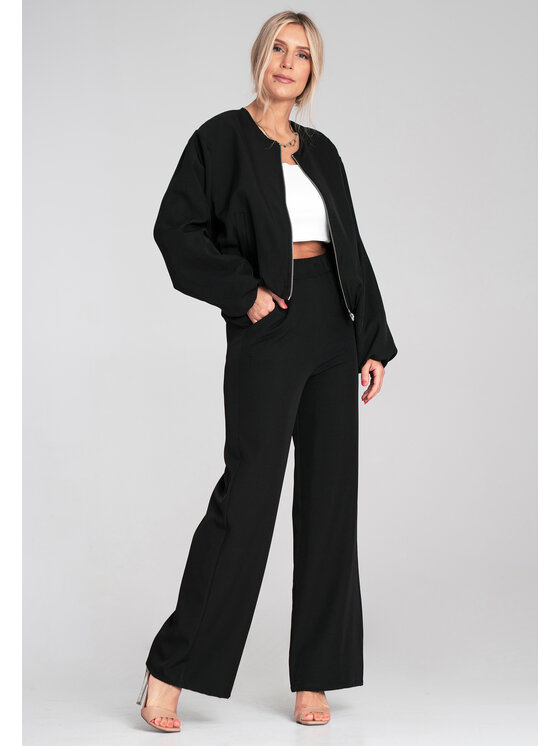 FIGL FIGL Spoločenské nohavice M1197 Čierna Flared Leg