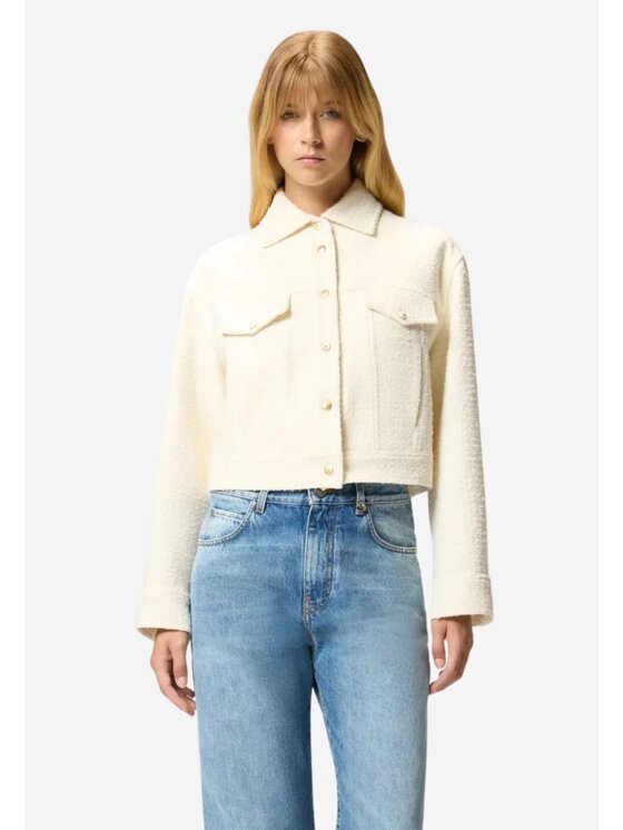 PINKO PINKO Μπουφάν γυναικείο GELATO GIUBBINO TWEED FANTASIA ACCOPPIATO Μπεζ Regular Fit