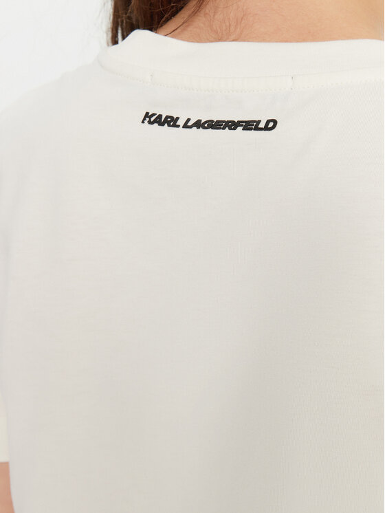 KARL LAGERFELD KARL LAGERFELD Tričko A1W17126 Écru Regular Fit