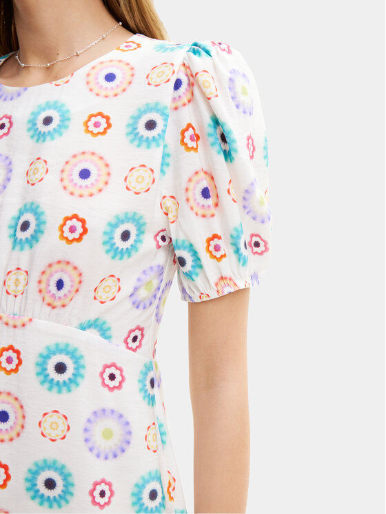 Desigual Desigual Vasaras kleita Edmonton 24SWVW44 Balts Straight Fit