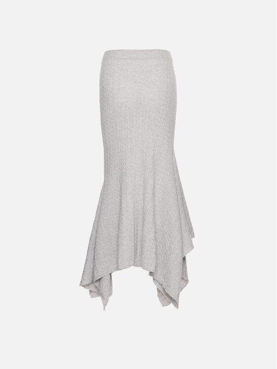 La Mania La Mania Spódnica midi MALORIE Szary jasny Basic Fit