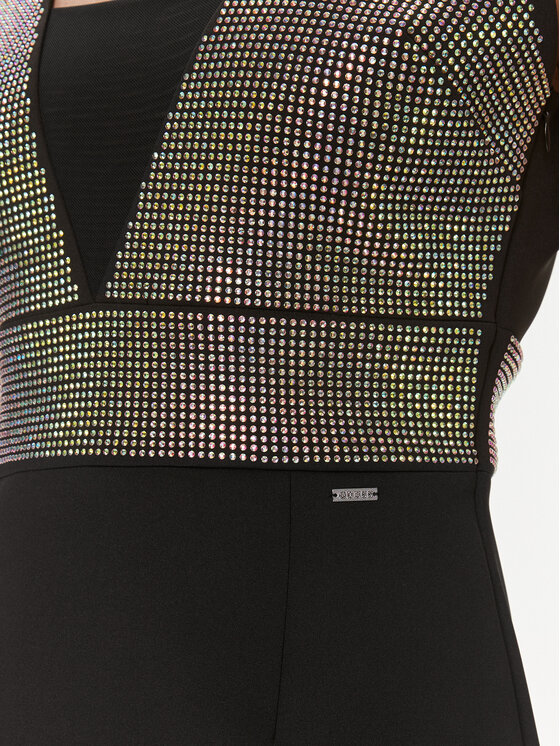Guess Guess Kokteilinė suknelė Farah W4RK55 KC2C0 Juoda Regular Fit