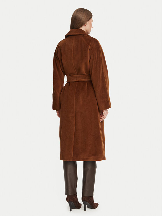 Marella Marella Вълнено палто 2623016082200 Тъмнокафяв Regular Fit