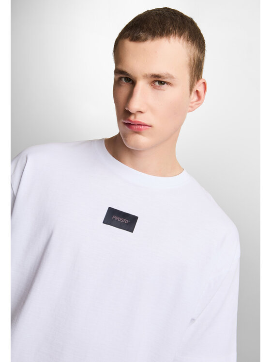 PROSTO. PROSTO. T-Shirt Jacquard Label KL261MTEE1041 Biały Oversize