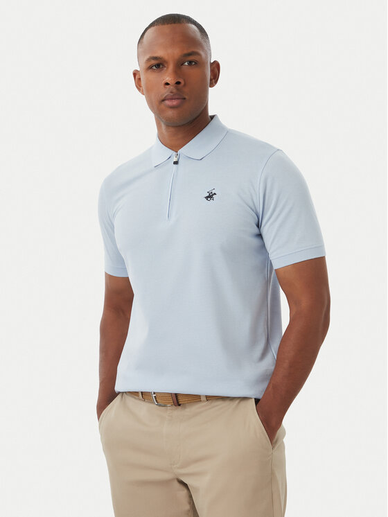 Beverly Hills Polo Club Tricou polo M2734 Albastru deschis Regular Fit