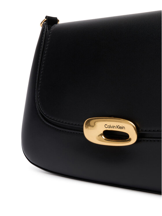 Calvin Klein Calvin Klein Soma Hardware Flap Medium Crossbody LV04F3401G Melns