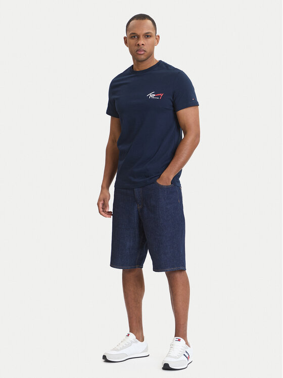 Tommy Jeans Tommy Jeans Tričko DM0DM22538 Tmavomodrá Slim Fit