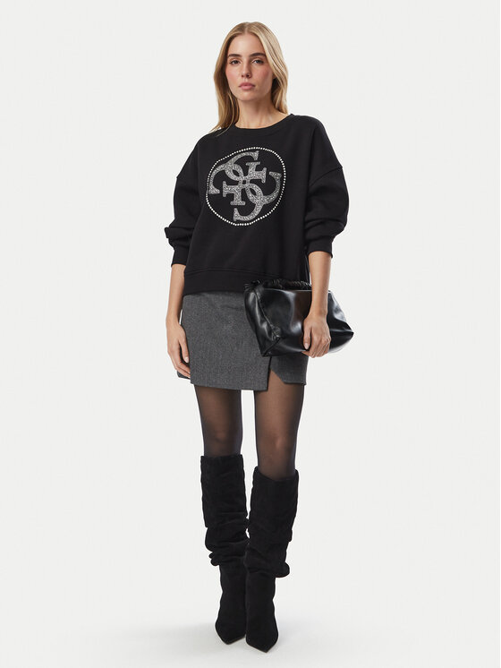 Guess Guess Bluza W6BQ13 K6059 Czarny Regular Fit