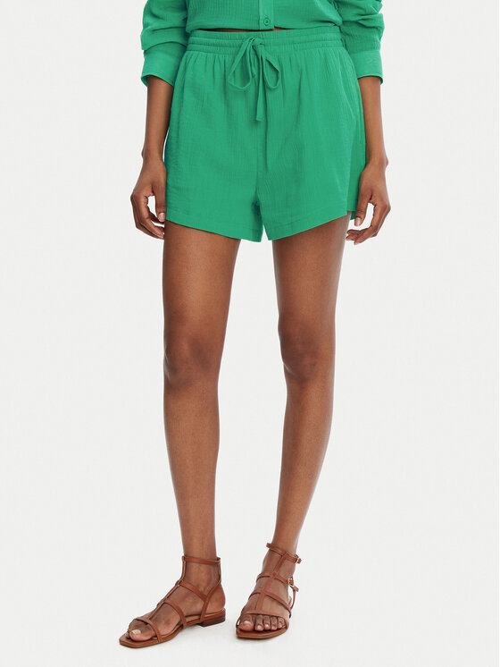 Seafolly Bavlnené šortky Crinkle 55429-SH Zelená Regular Fit