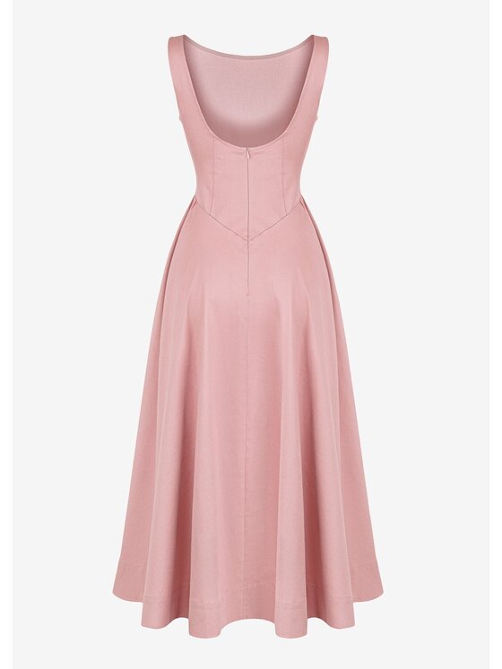 Le Collet Le Collet Sukienka koktajlowa VEZIA Różowy Extra Slim Fit