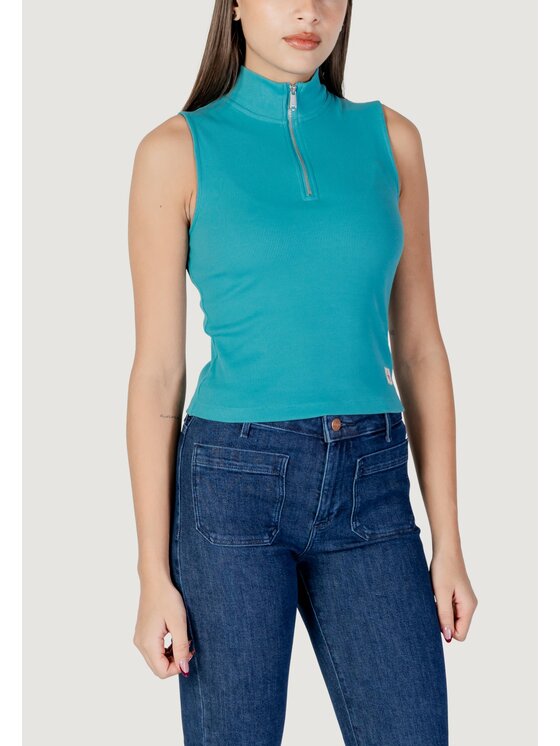 Calvin Klein Jeans Calvin Klein Jeans T-shirt A- WOVEN LABEL SL QZ Turchese Casual Fit