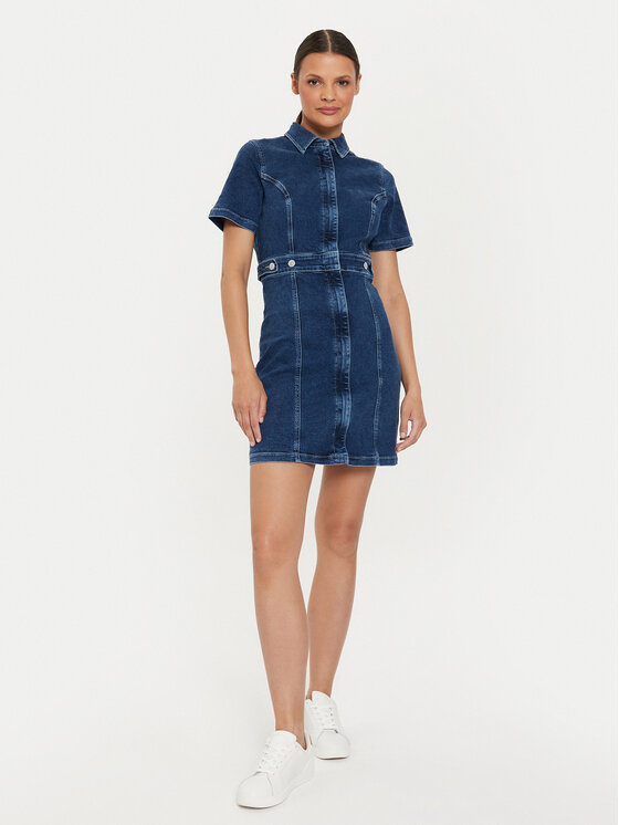 Tommy Jeans Tommy Jeans Rochie de blugi DW0DW18593 Albastru Slim Fit
