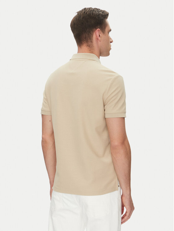 Tommy Hilfiger Tommy Hilfiger Тениска с яка и копчета MW0MW33167 Бежов Regular Fit