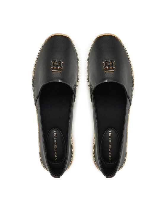 Tommy Hilfiger Tommy Hilfiger Espadrile Th Logo Leather Espadrille FW0FW08540 Crna