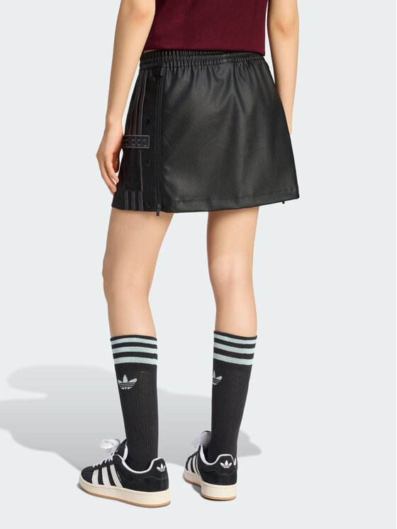 adidas adidas Spódnica z imitacji skóry PLEATHER ADIBREAK Czarny