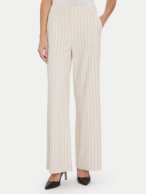 Maryley Maryley Medžiaginės kelnės 25IB598/M17/35PA Écru Regular Fit