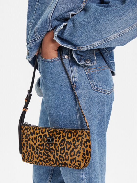 Tommy Jeans Torebka Tjw Must Leopard Shoulder Bag AW0AW18008 Pomarańczowy
