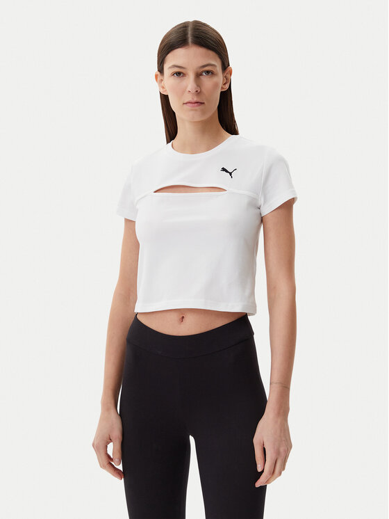Puma Puma T-Shirt Ess Cut-Out 631164 Bílá Slim Fit