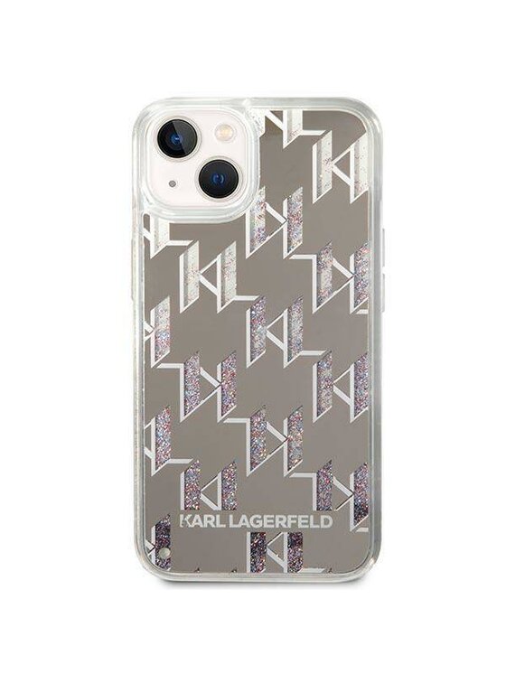 KARL LAGERFELD KARL LAGERFELD Etui na telefon Glitter Liquid Monogram Srebrny