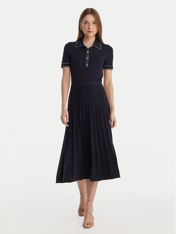 MICHAEL Michael Kors MICHAEL Michael Kors Плетена рокля MR683C0BFD Тъмносин Slim Fit