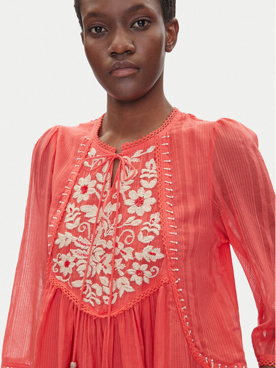 Iconique Iconique Літня сукня IC25-043 Кораловий Regular Fit