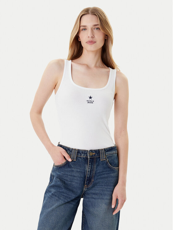 Guess Jeans Guess Jeans Top 165717 Bílá Classic Fit