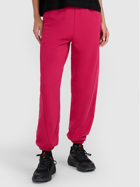 4F 4F Spodnie dresowe EASY WEAR Różowy ciemny Regular Fit