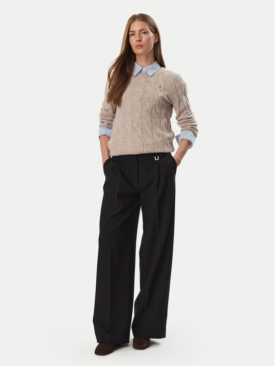 Tommy Hilfiger Tommy Hilfiger Džemper WW0WW43586 Bež Regular Fit